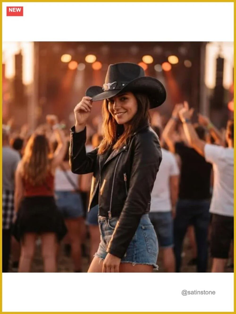 Straw Cowboy Hat with Elastic Sweatband - Breathable Woven Straw Western Hat